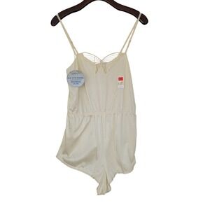 St Michael Vintage Romper Playsuit Teddy‎ Lingerie Size 12 Ivory Nylon NWD